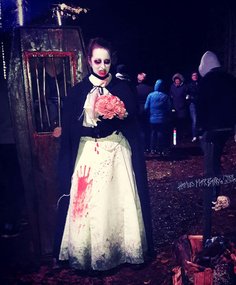 Dead Bride Alnwick Garden The Spookt Garden, Twilight Garden, Scare Walk, Arches